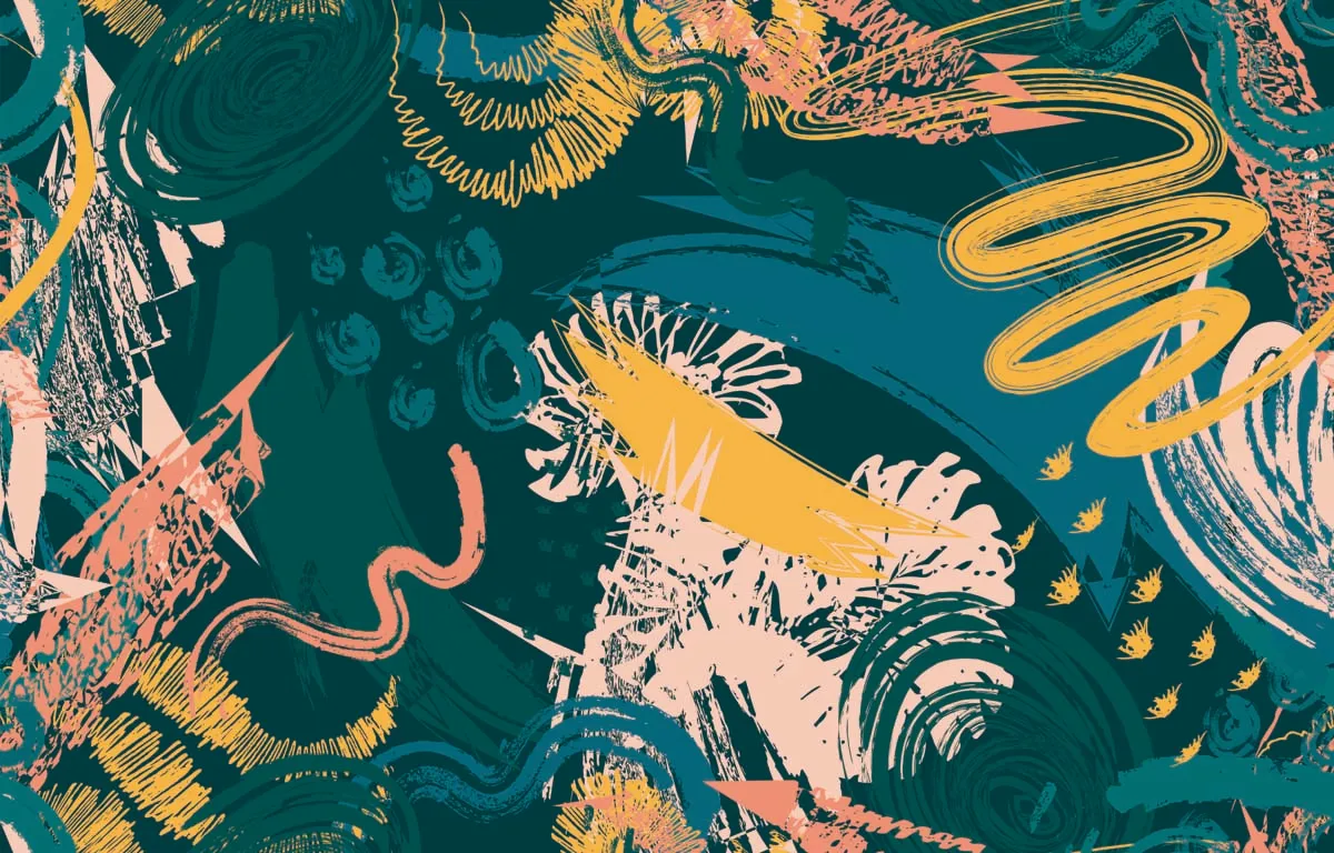 Hand Drawn Brush Stroke Seamless Pattern Background