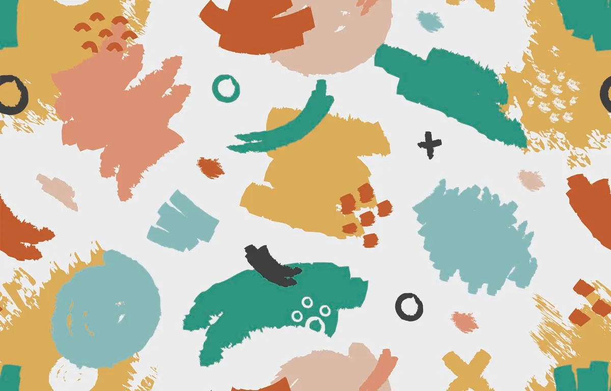 Colorful Handdrawn Brush Stroke Seamless Pattern