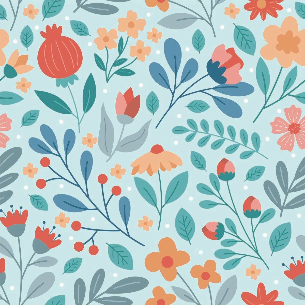 Flower And Floral Seamless Pattern Background