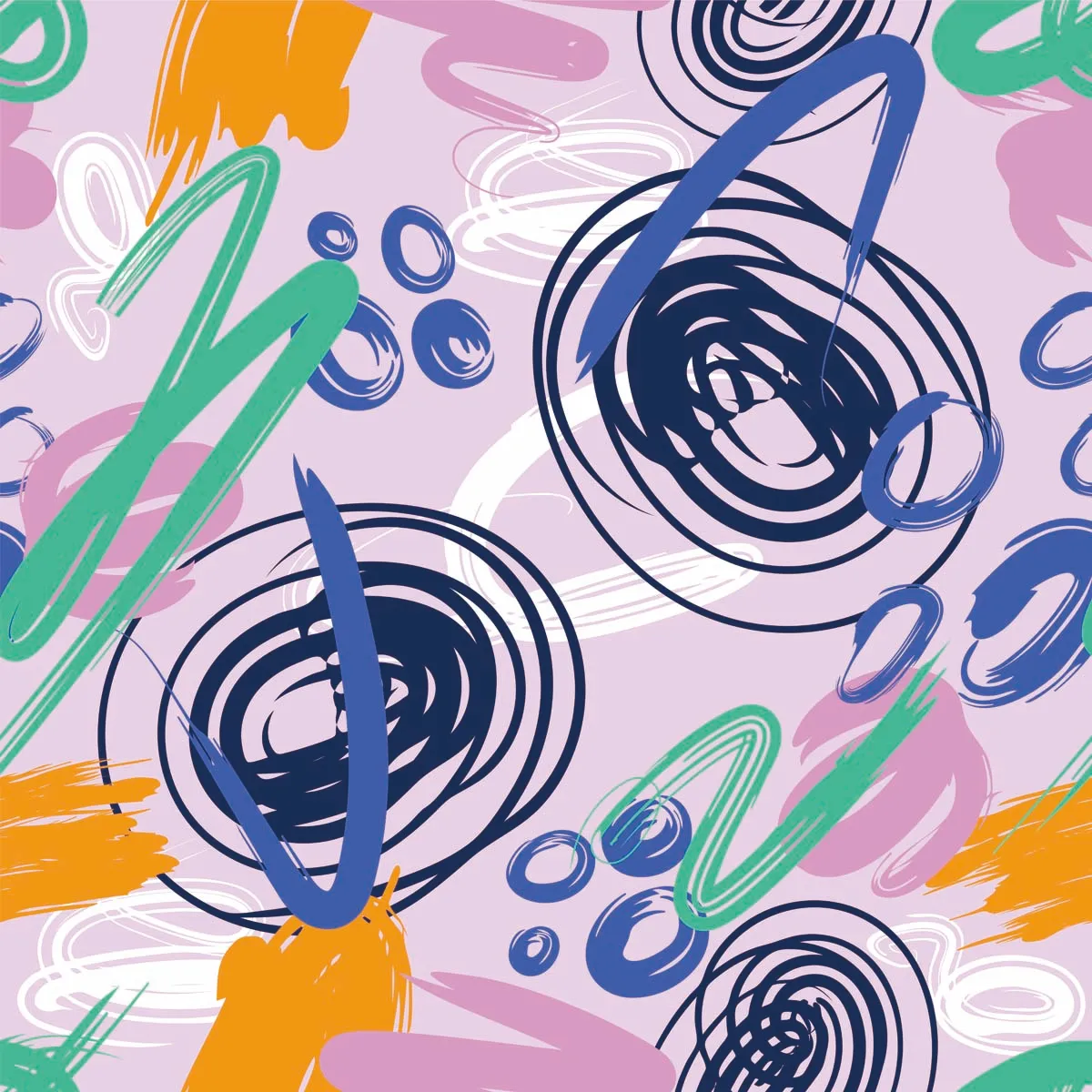 Abstract Hand Drawn Brush Stroke Seamless Pattern