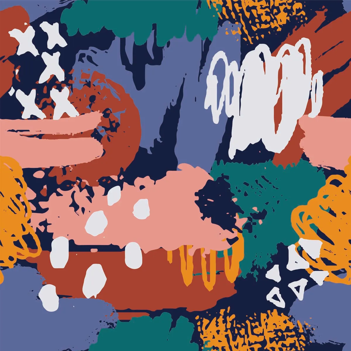 Abstract Brush Stroke Grunge Texture Seamless Pattern