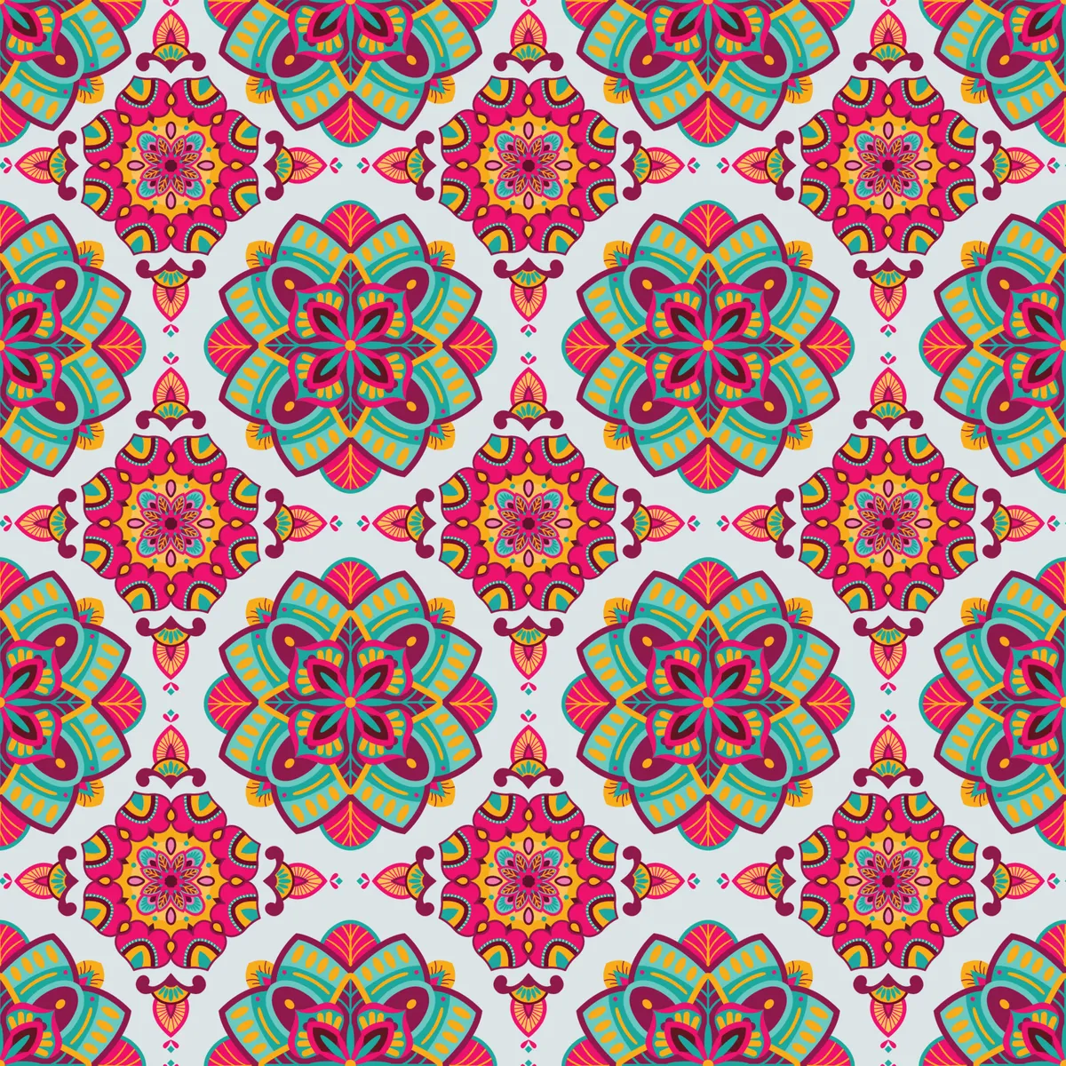 Colorful Mandala Seamless Pattern