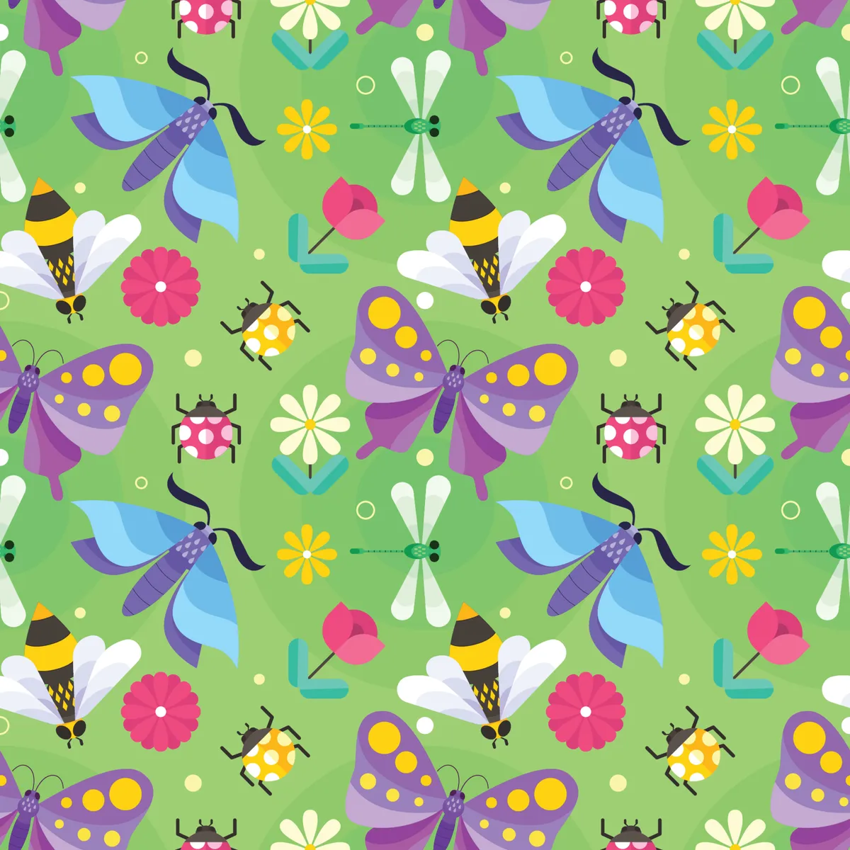 Seamless Insects Pattern