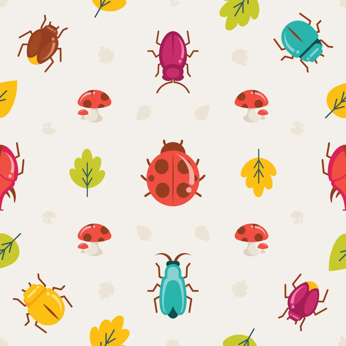 Bug Seamless Pattern Background