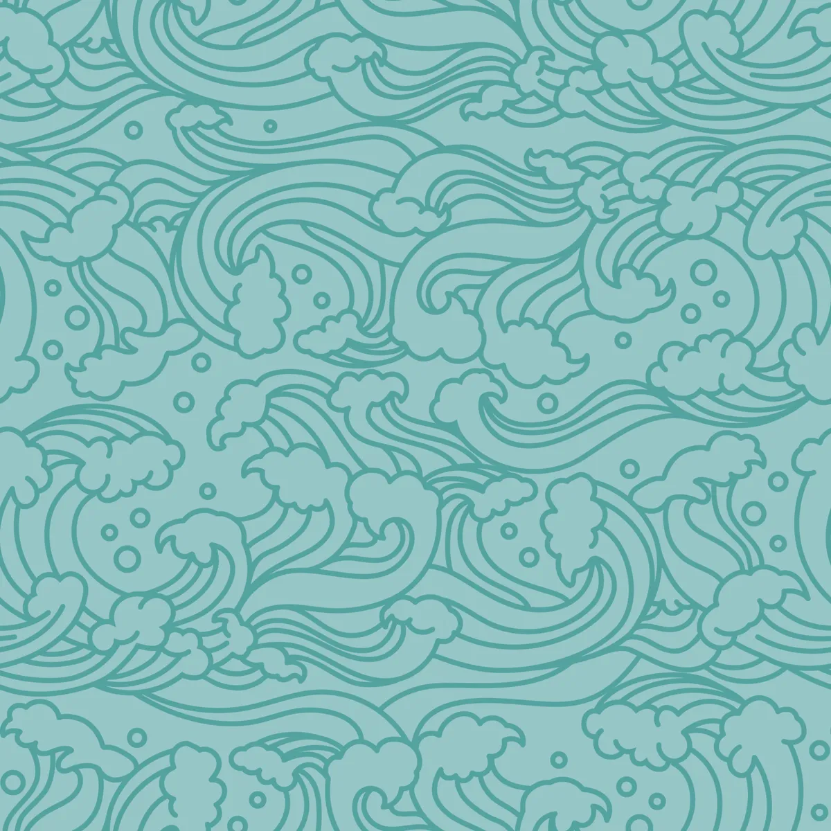 Japanese Waves Seamless Pattern