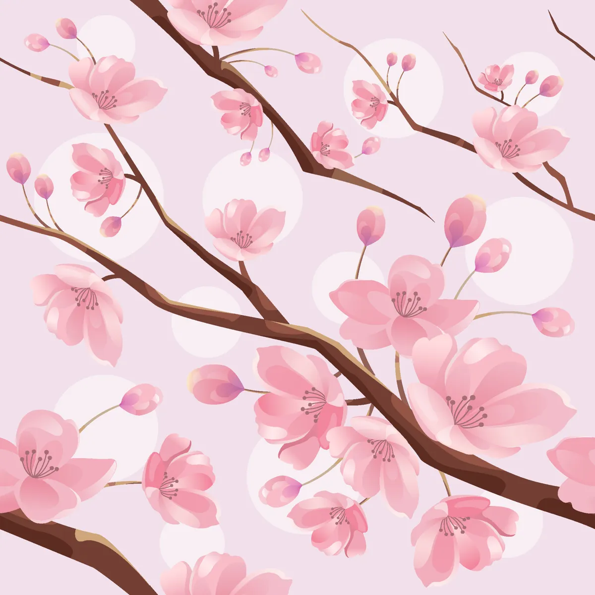 Cherry Blossom Pattern Background