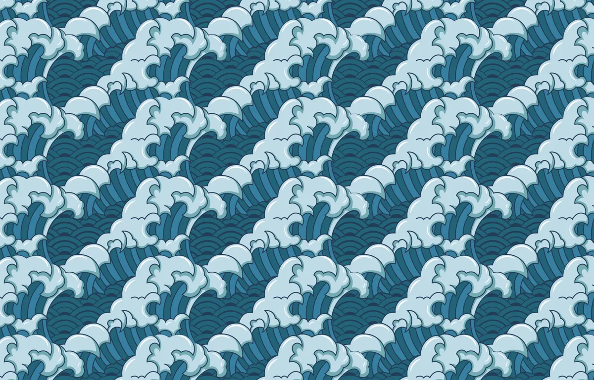 Japanese Wave Patterns Background