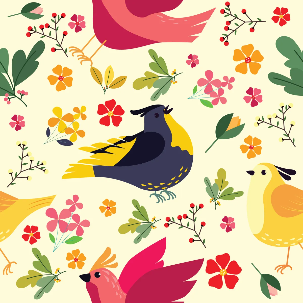 Bird Seamless Pattern Concept