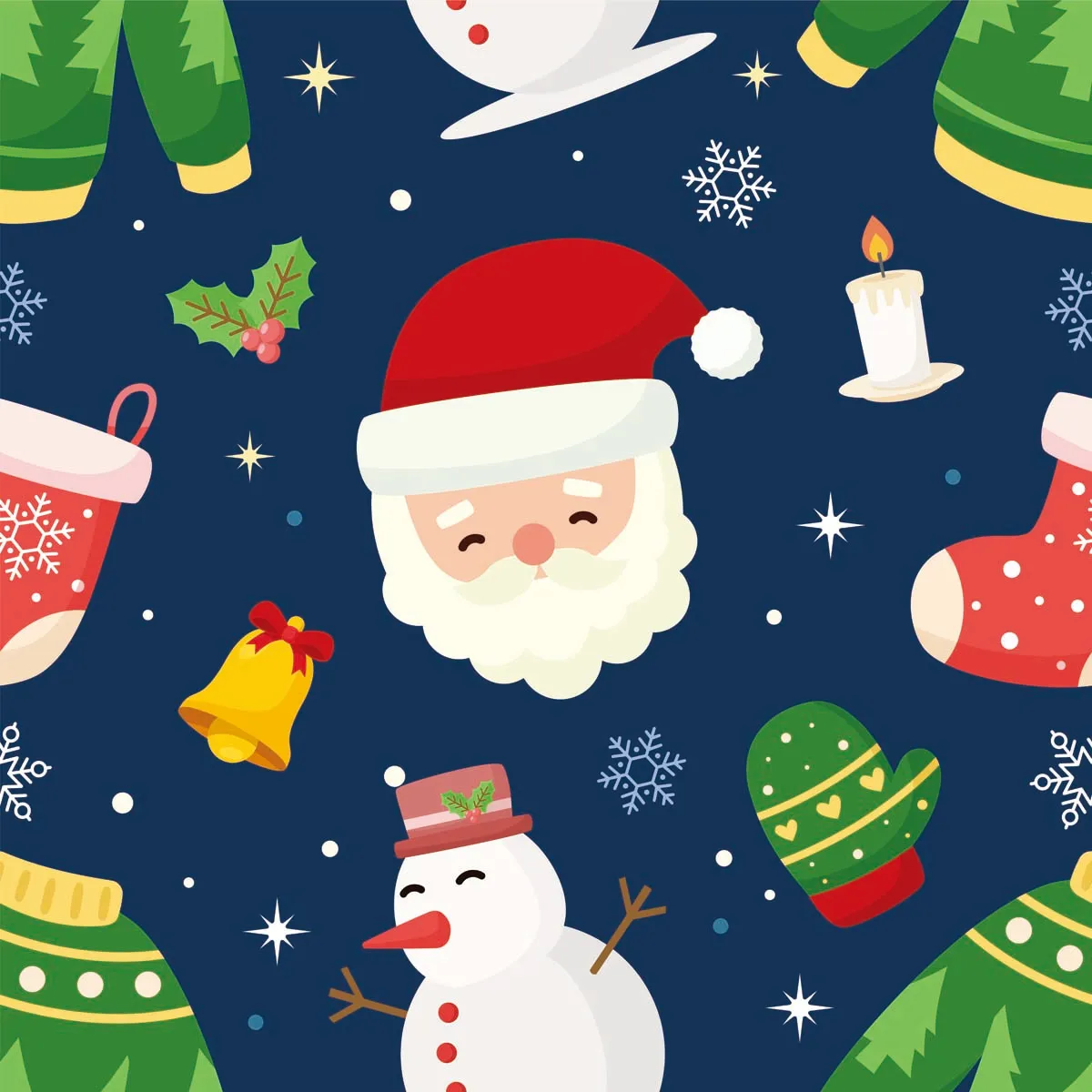 Christmas Seamless Pattern Vector Element