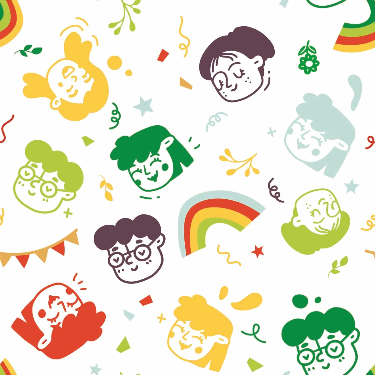 Children Day Doodle Seamless Pattern