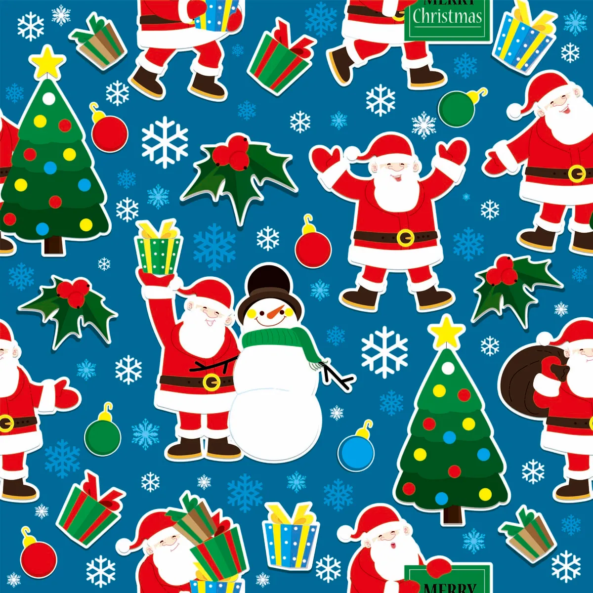 Christmas Santa Seamless Pattern ackground