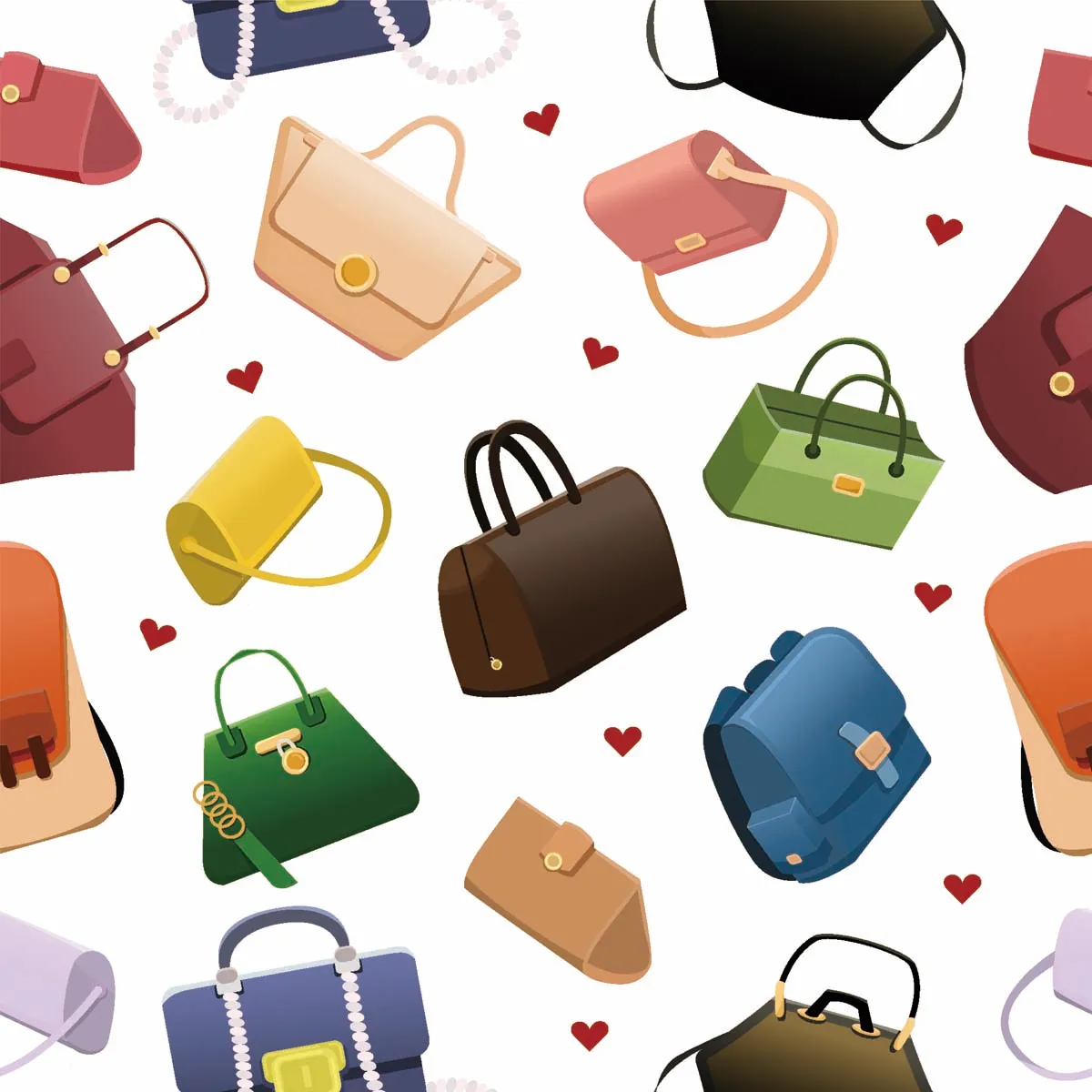 Various Women Bags Seamless Pattern