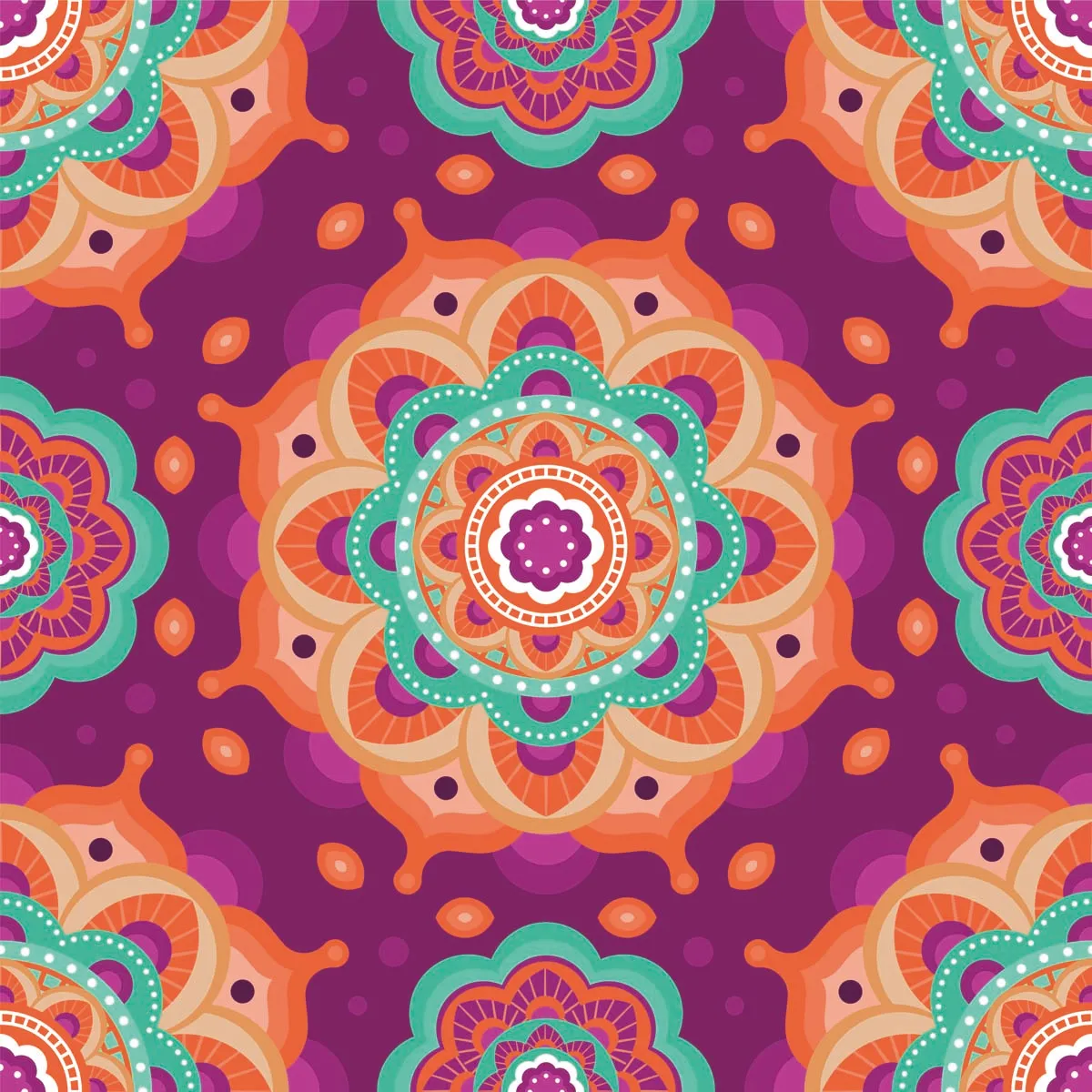 India Diwali Rangoli Seamless Pattern