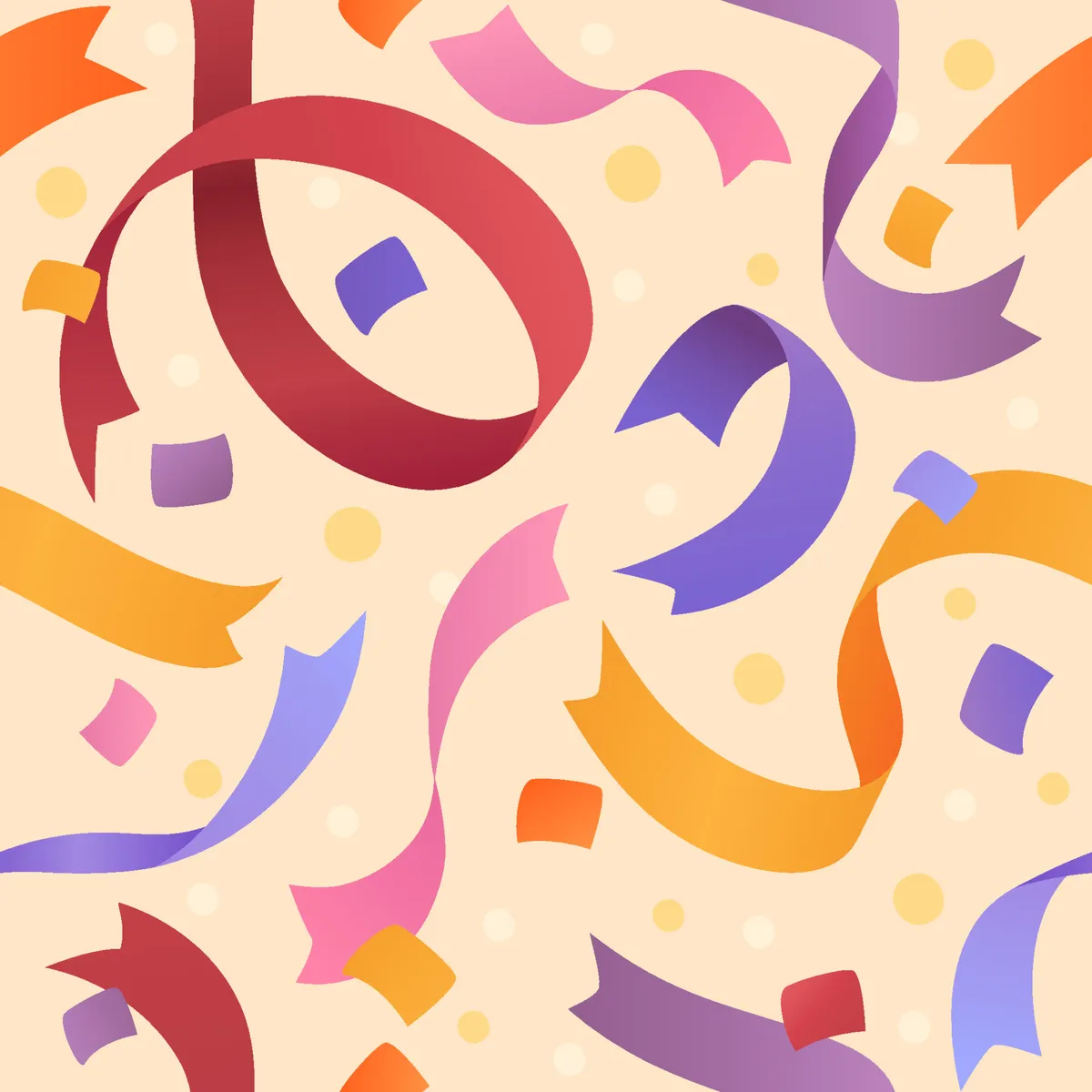 Colorful Ribbons Seamless Pattern Background