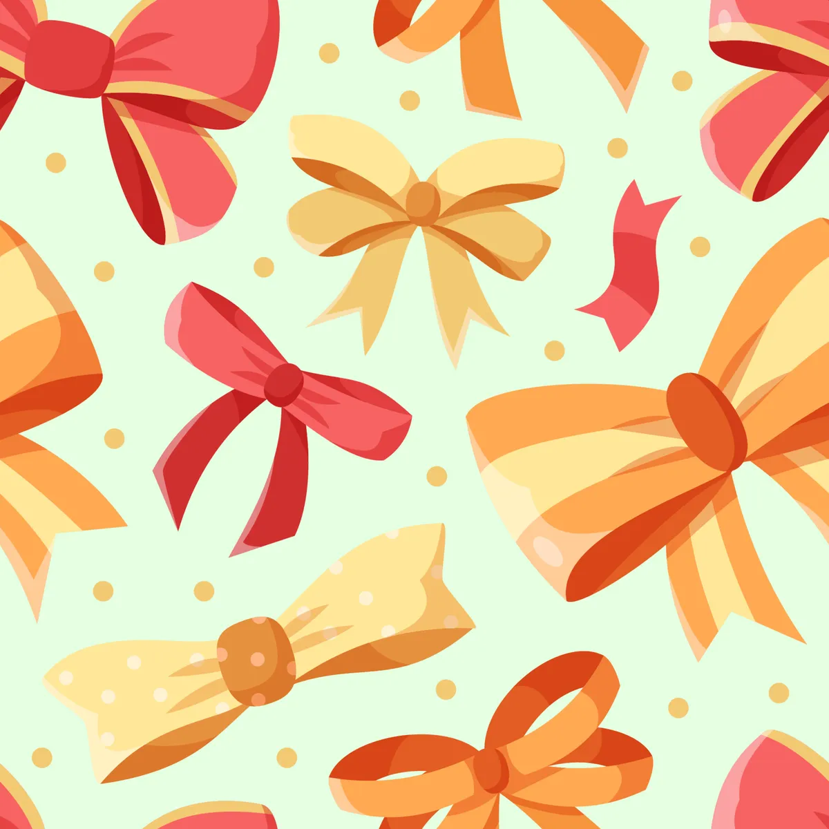 Cute Cartoon Ribbon Seamless Pattern