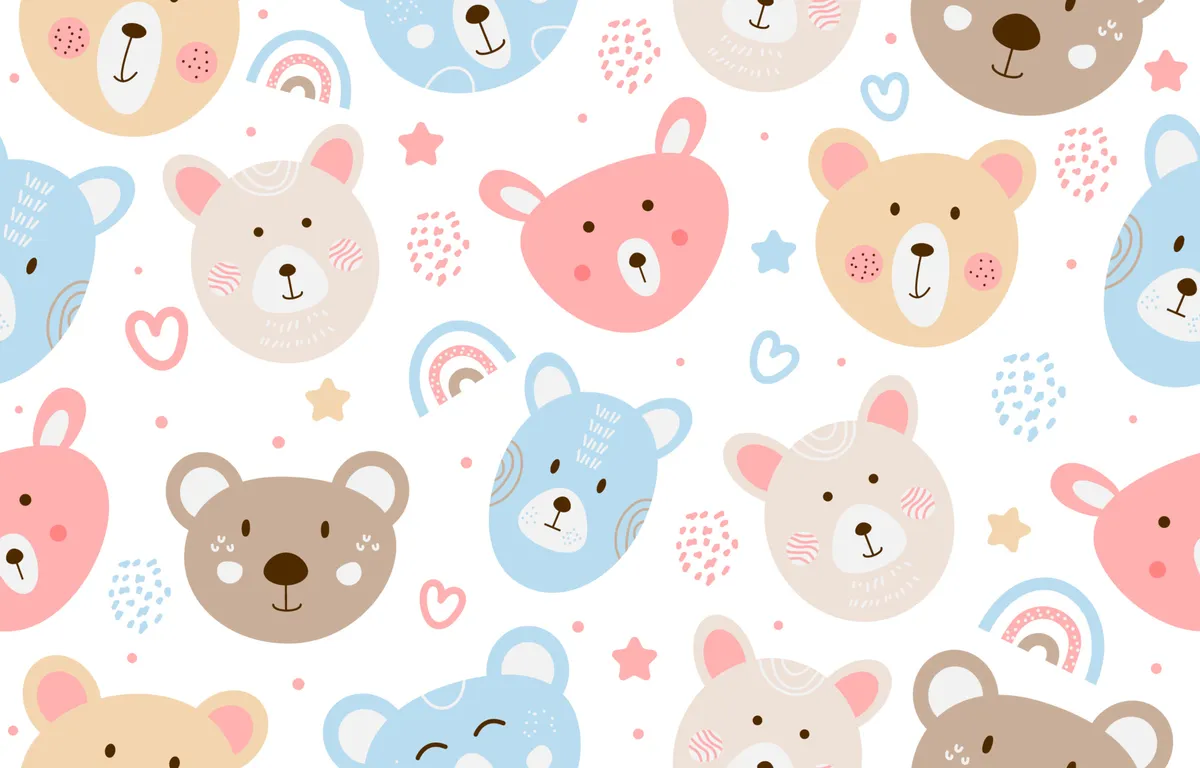 Colorful Teddy Bear Seamless Pattern