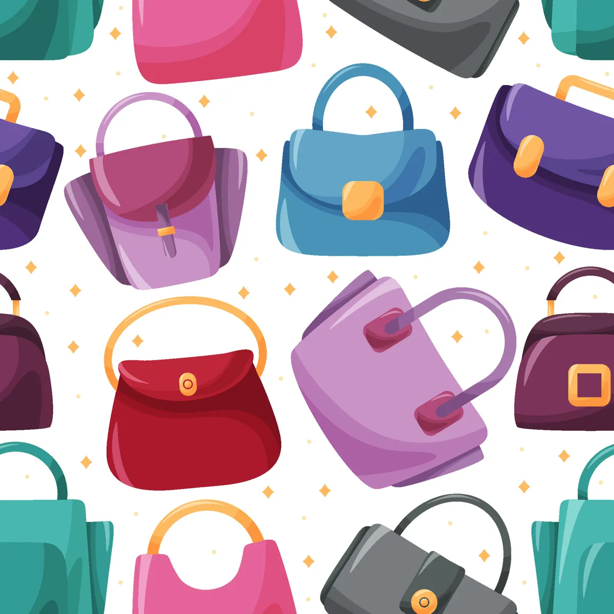 Women Fashion Bag Seamless Pattern Background