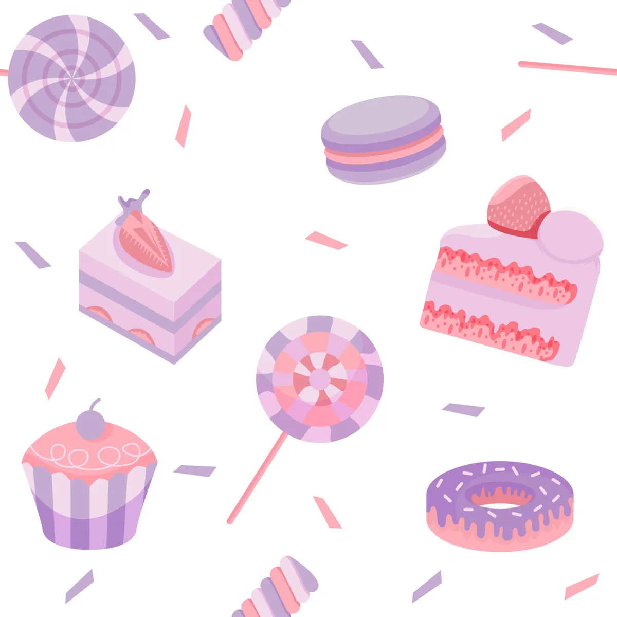 Cute Sweet Pastel Color Seamless Pattern Background
