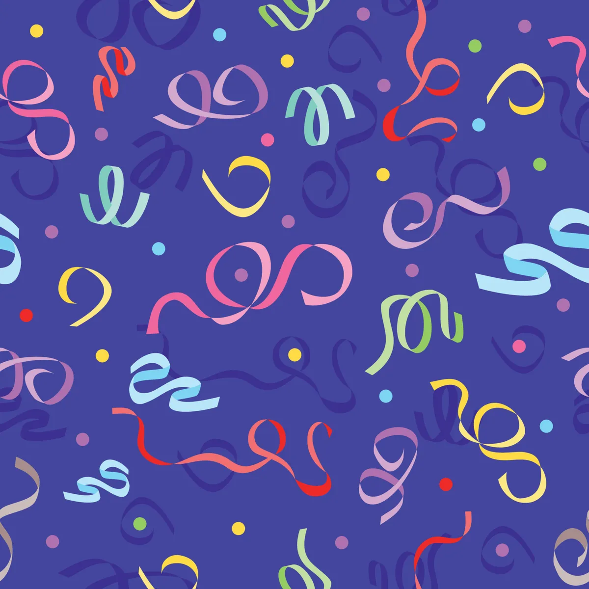 Colorful Party Ribbons Seamless Pattern Flat Concept