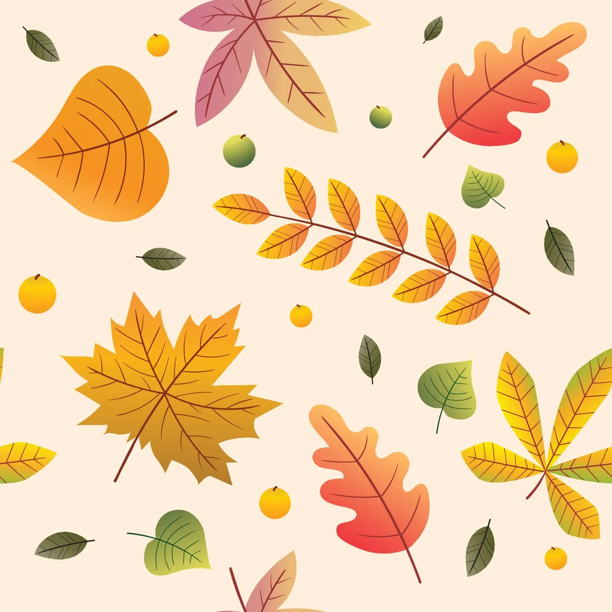 Leaves Autumn Seamless Pattern