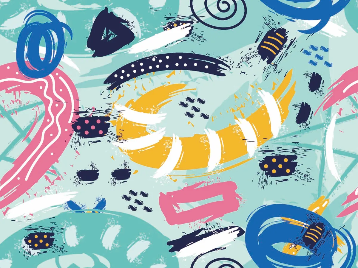 Abstract Brush Strokes Seamless Pattern