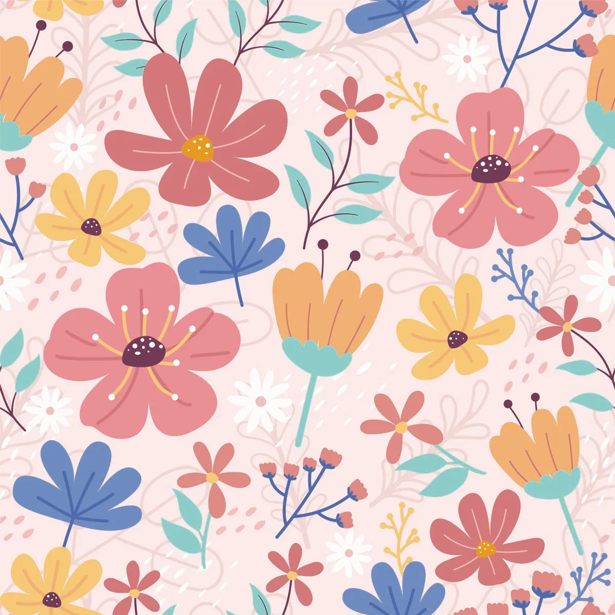 Beauty Spring Floral Seamless Pattern