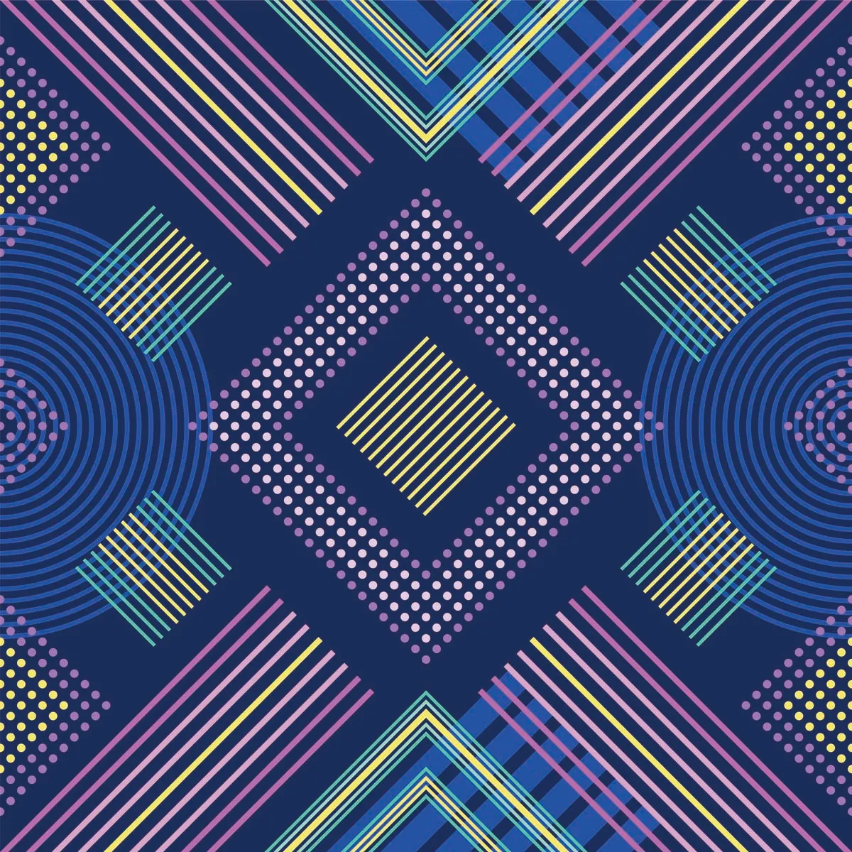 Colourful Geometric Seamless Pattern