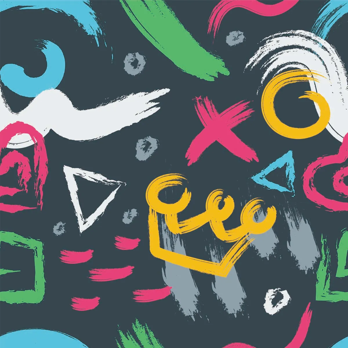 Handdrawn Brush Seamless Pattern