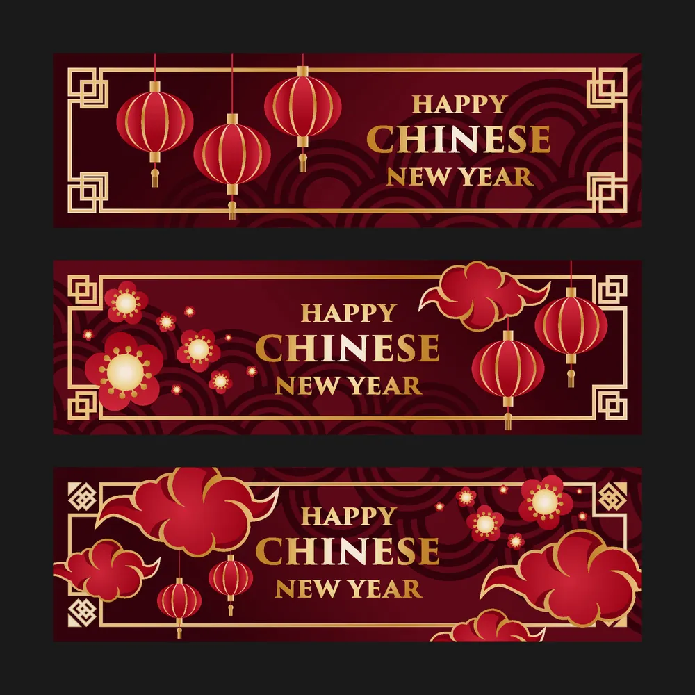 Gong Xi Fa Cai Greeting Banner Set Template