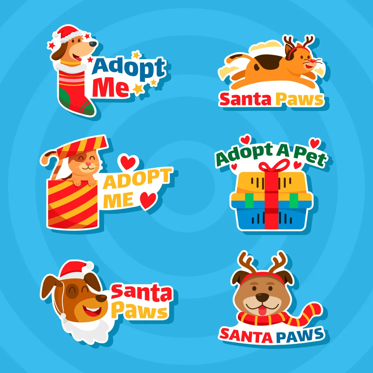 Pets Adoption Campaign Stickers