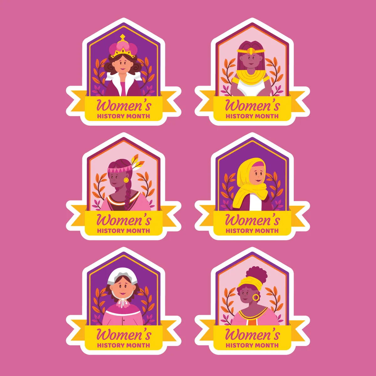 Women's History Month Sticker Label