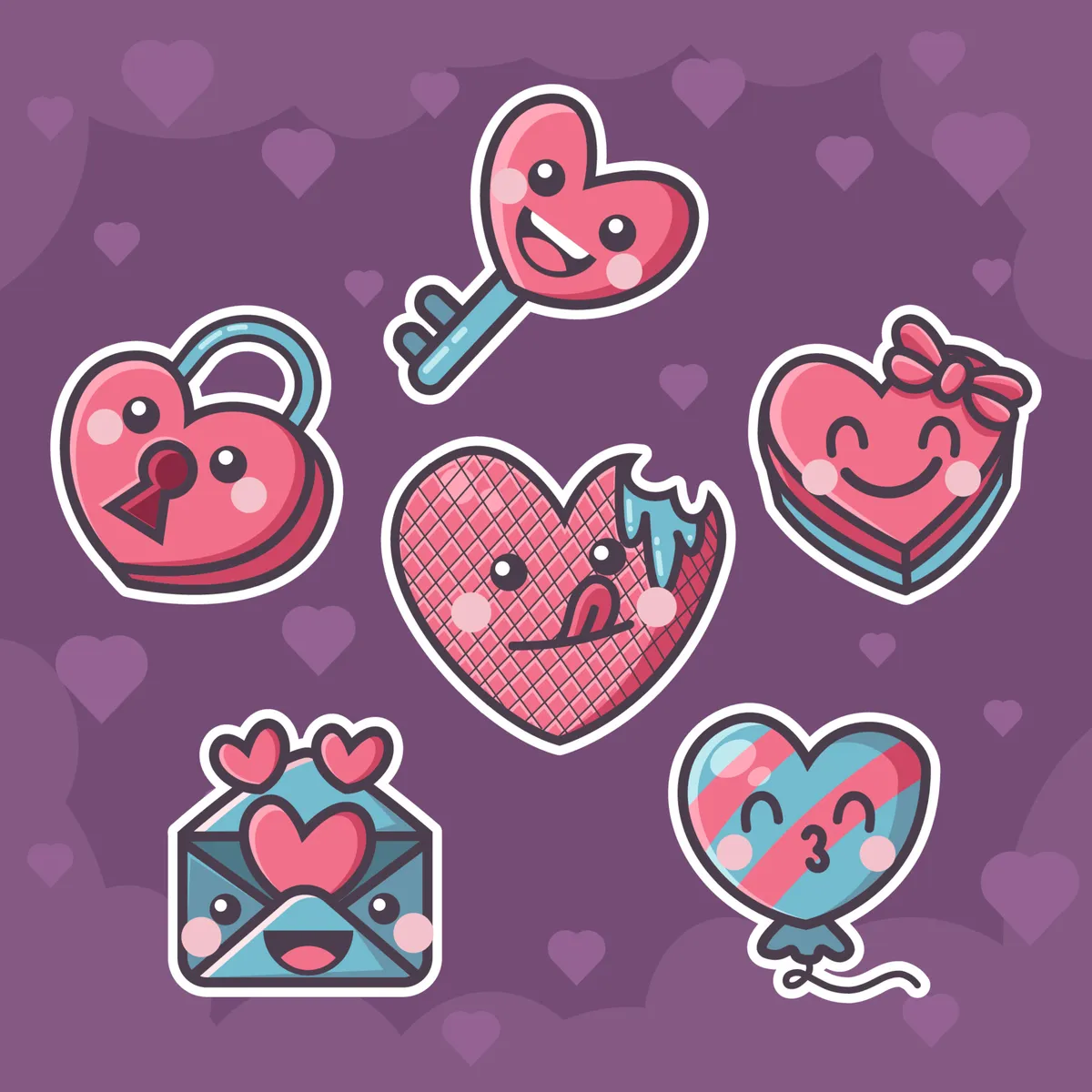 Cute Sticker Heart of Valentines