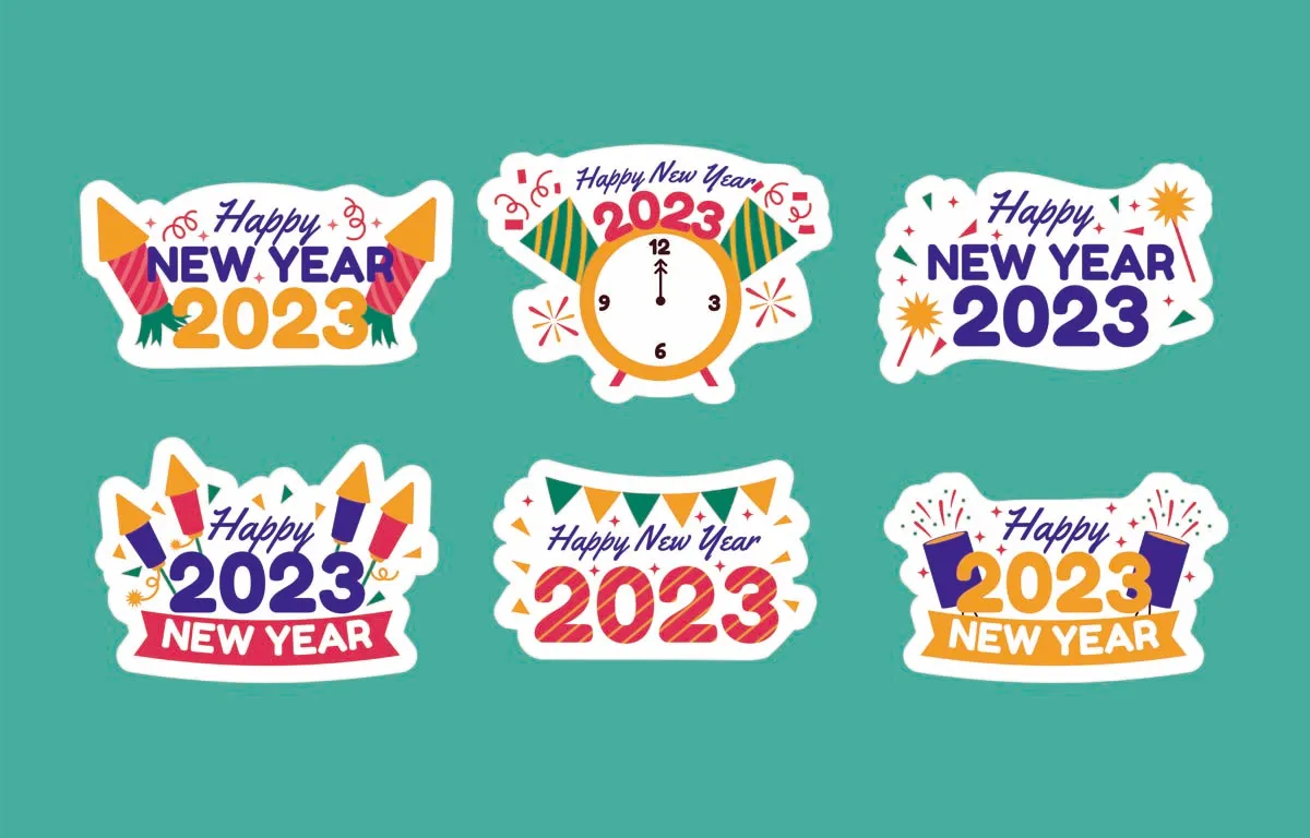 New Year Sticker Collection