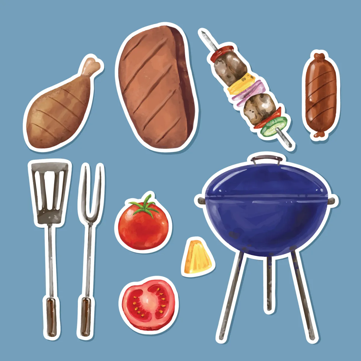 Sticker Set Collection of BBQ