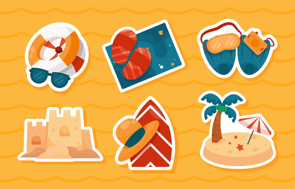 Summer Tropical Sticker Set Concept