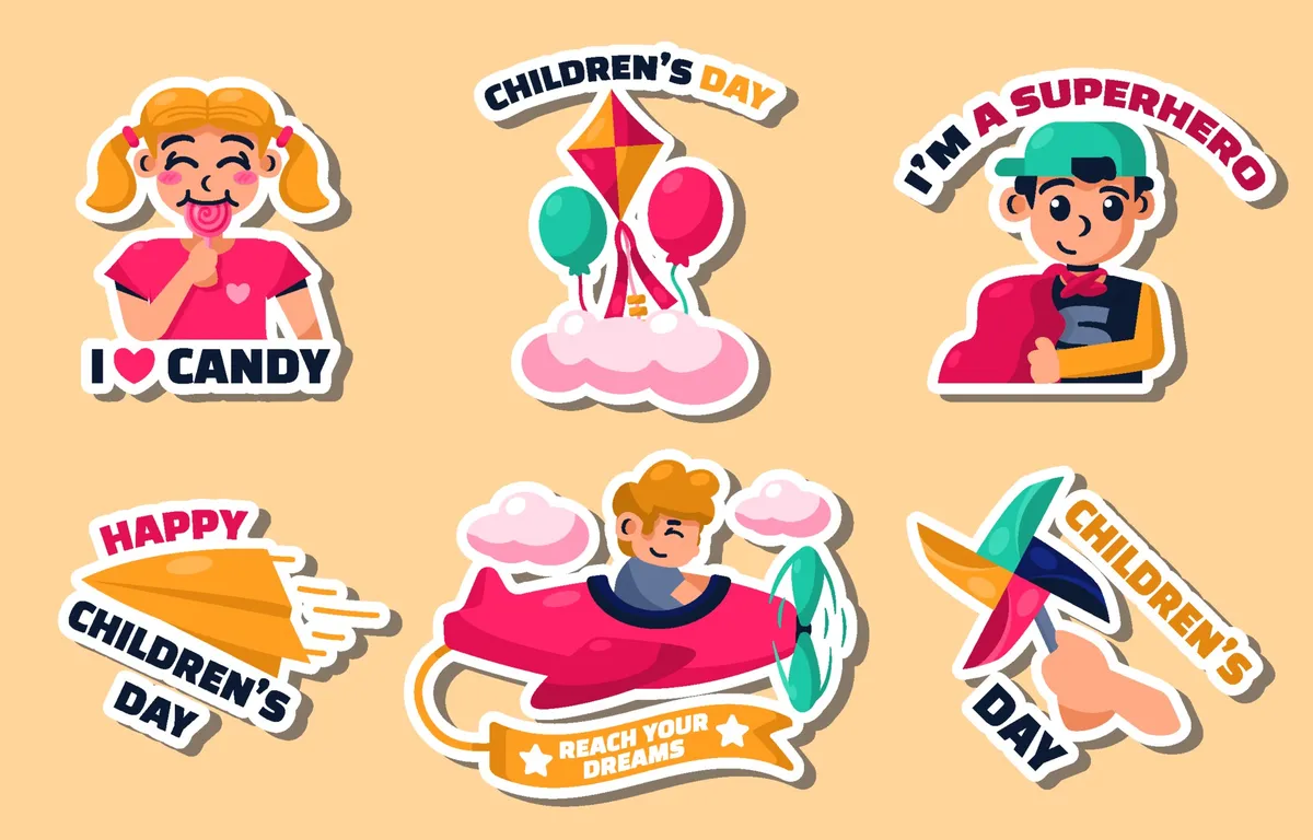 Happy Childrens Day Sticker Collections