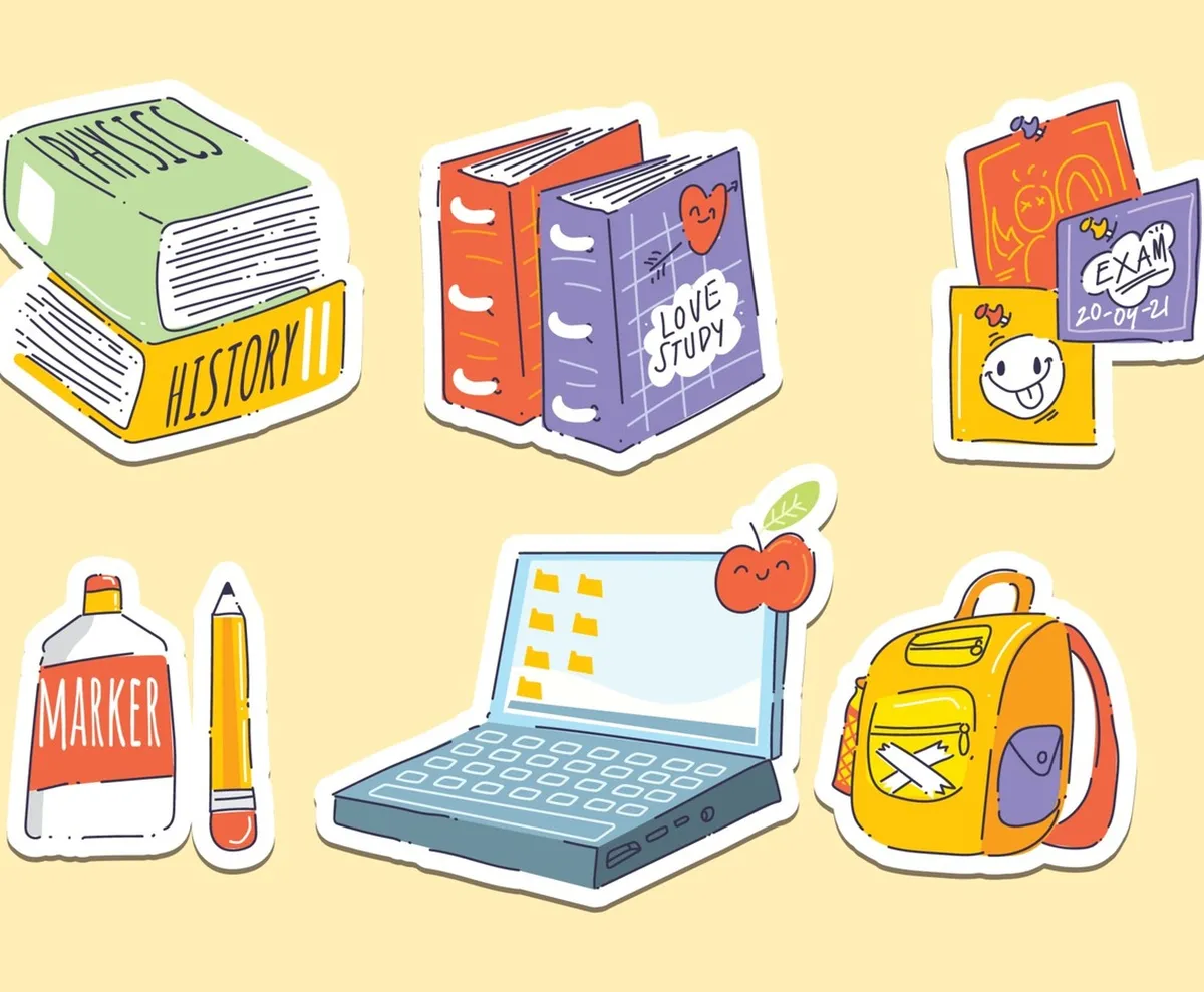 Back to School Sticker Concept