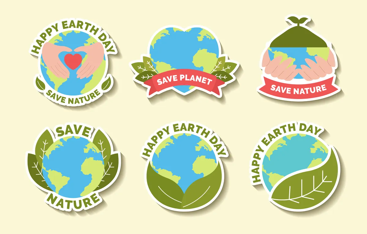 Happy Earth Day Sticker Set