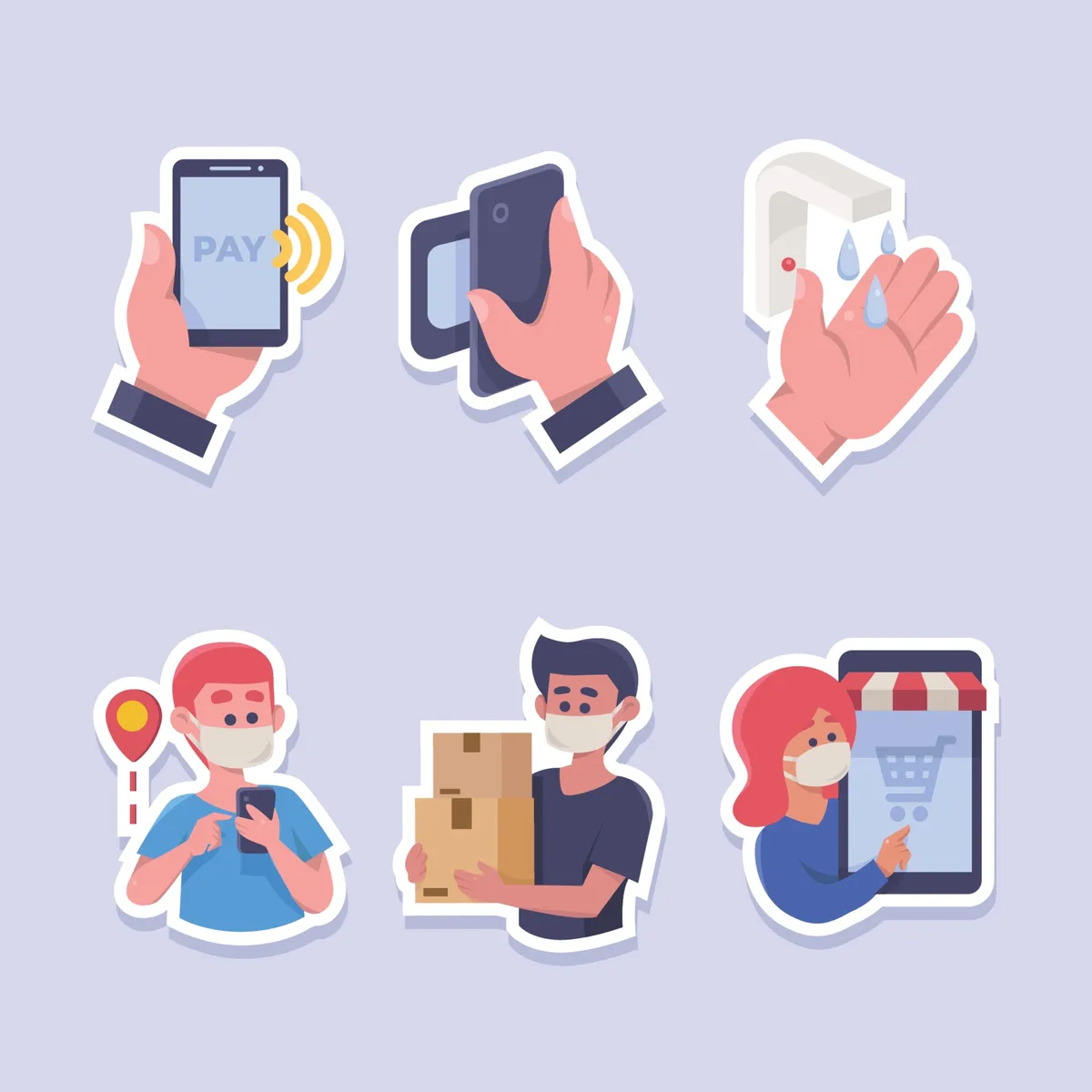 Set of Untact Cute Sticker