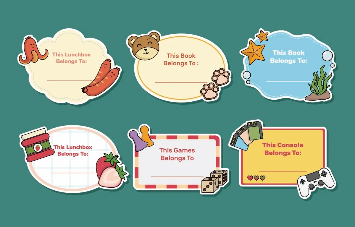 Various Stickers to Indicate Ownership