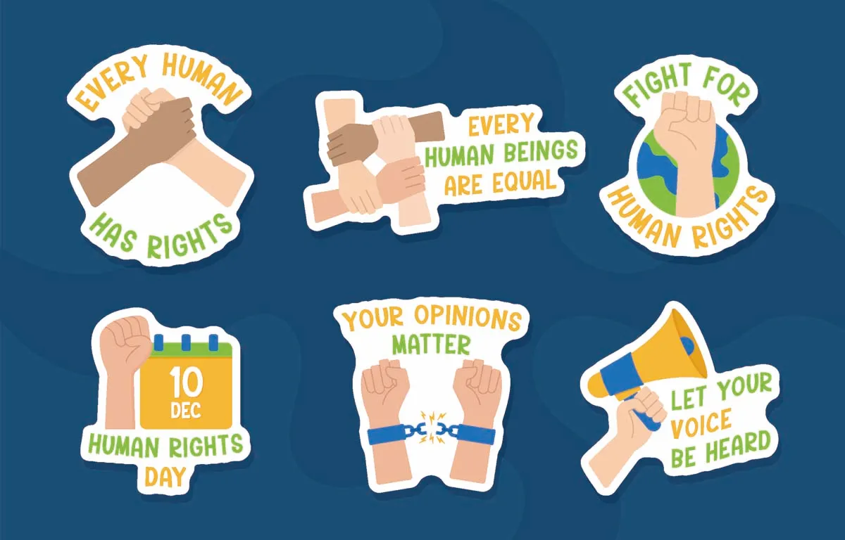 Human Rights Day Sticker Set