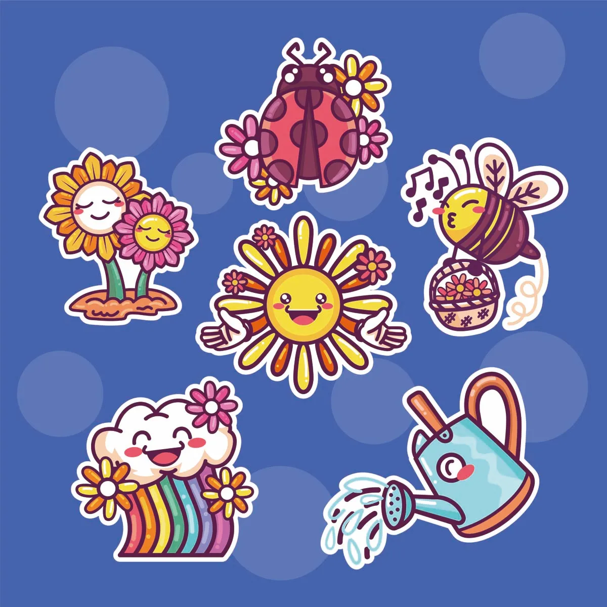Cute Character Sticker for Spring