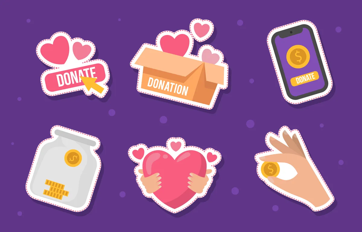 Cute Donation Sticker Collection