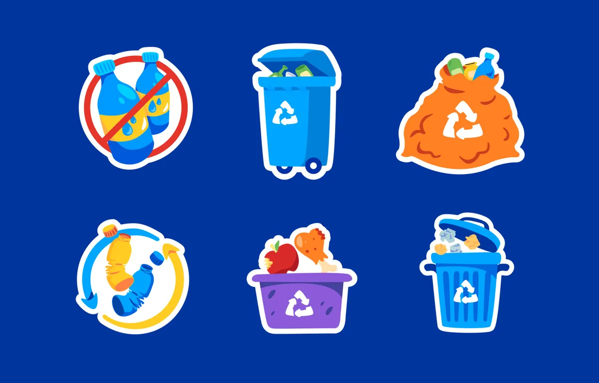 Green Living, Recycling at Home Sticker Set