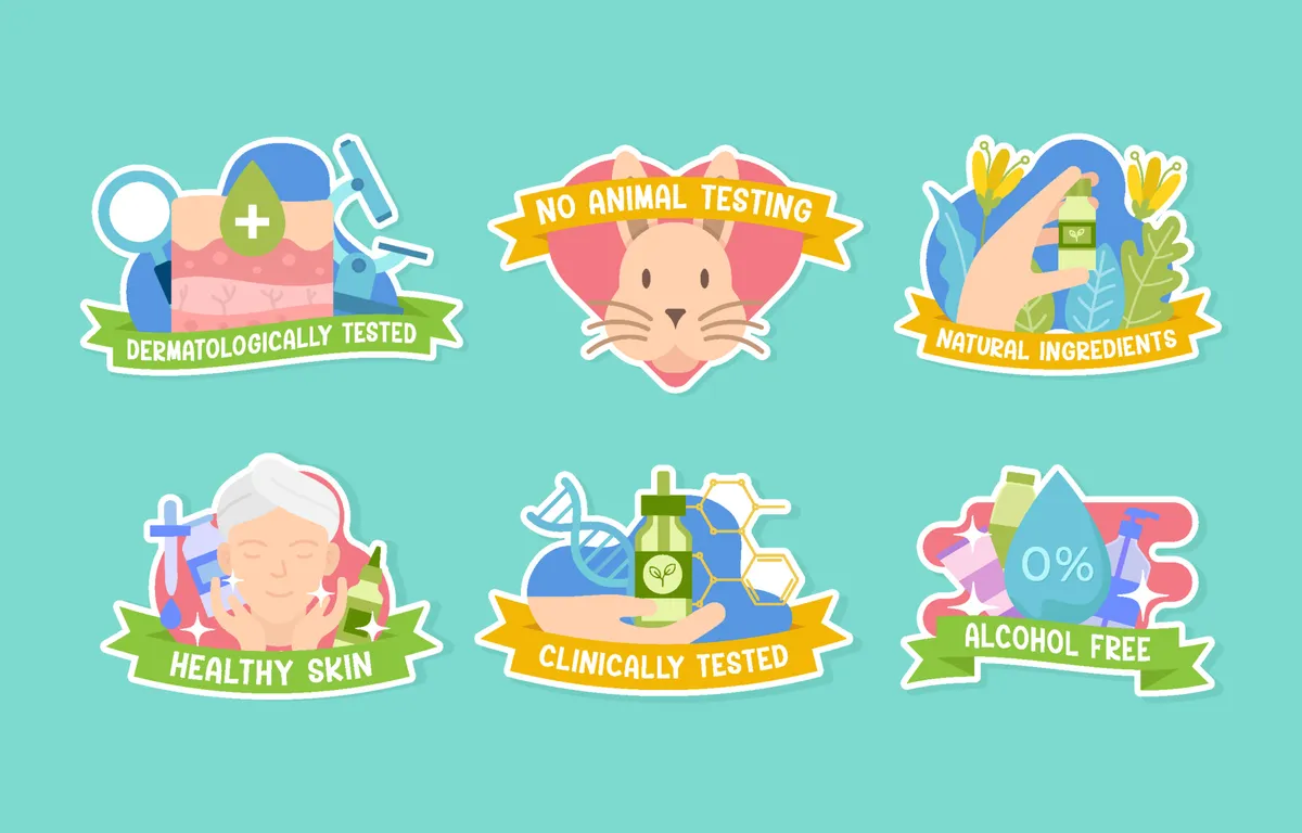 Beauty Skin Care Laboratory Stickers Set