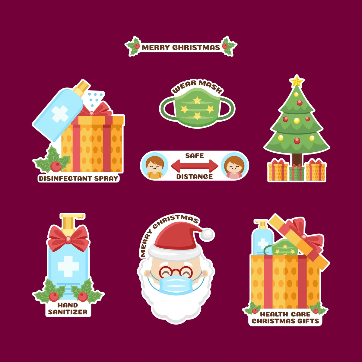 Colourful Christmas Festivity with Protocol Sticker Collection