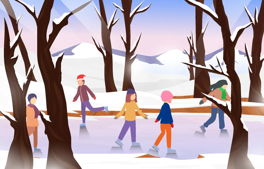 Ice Skating Outdoor Background