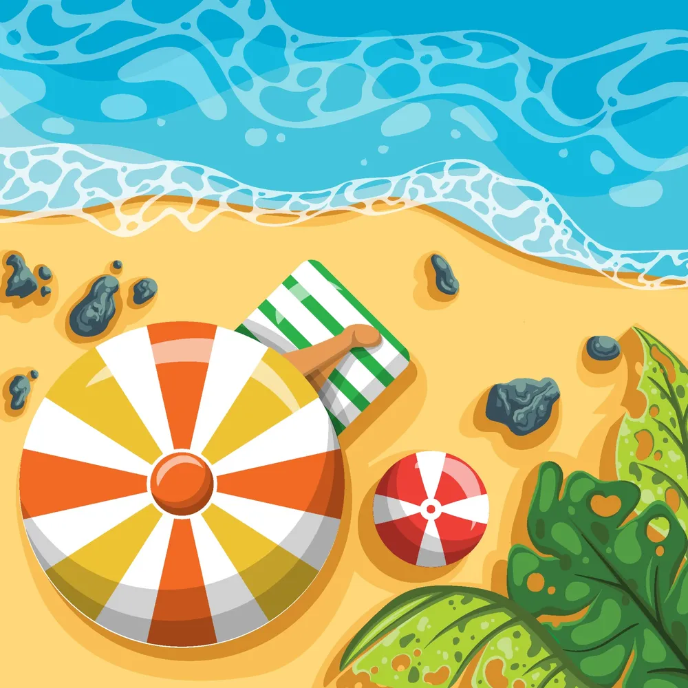 Enjoying Summer Beach Background