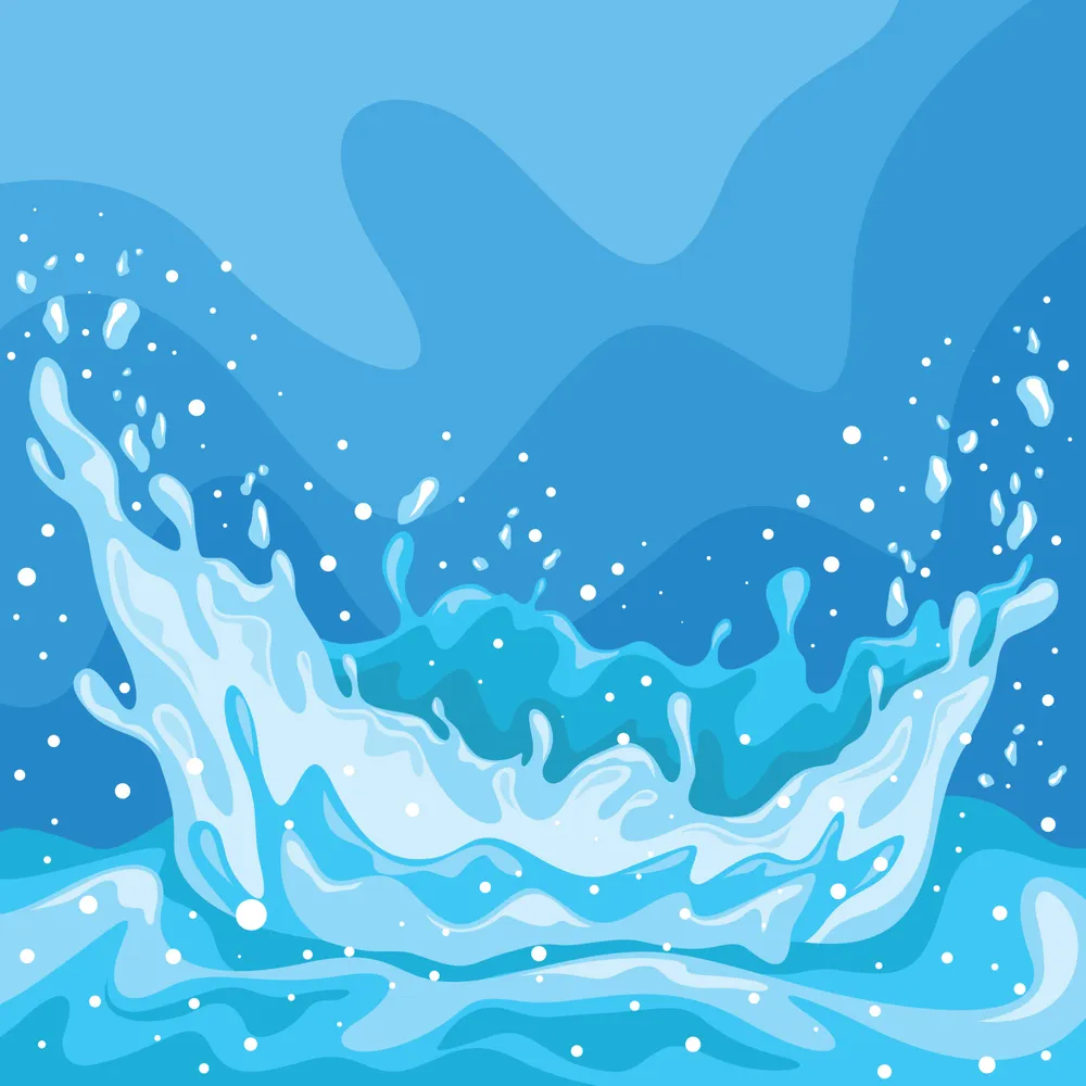Water Splash Hand Drawn Background