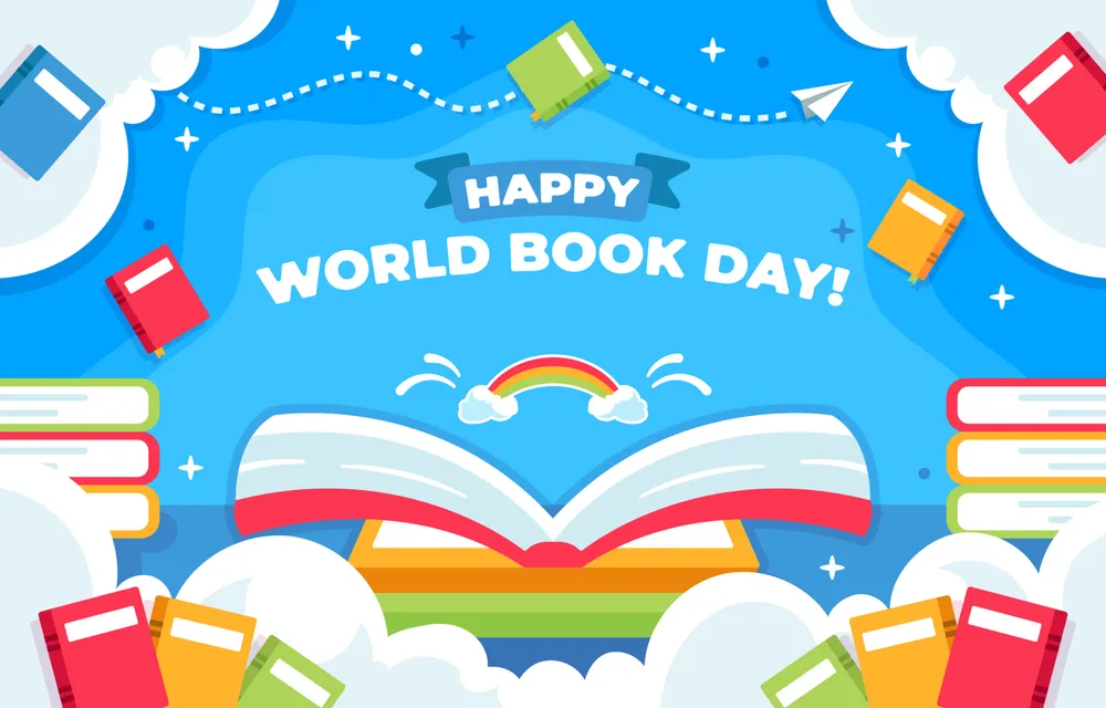 Colorful World Book Day Background